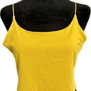 Yellow Spaghetti Strap Women's Crop Top